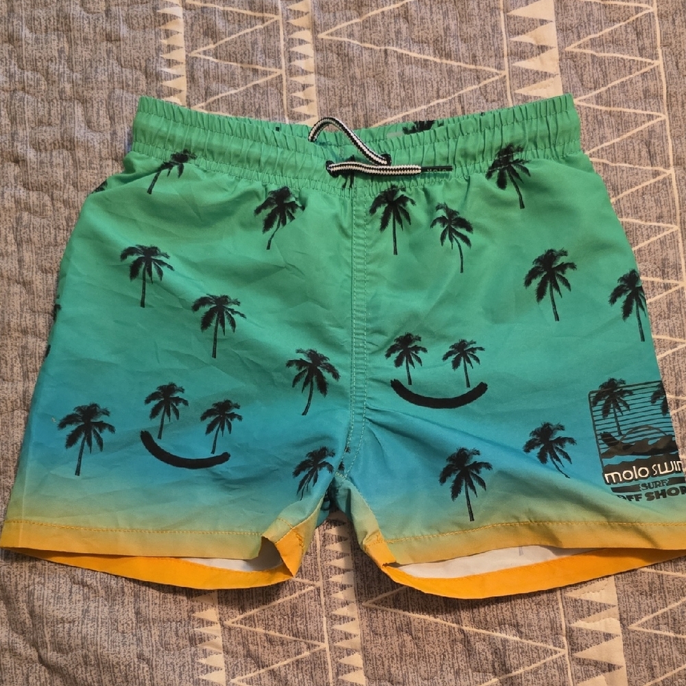 Molo Tropical Palm Swim Shorts - Green and Blue